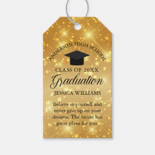 Étiquettes-cadeau Chic Gold Sparkle Graduation Party Custom