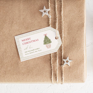 Étiquettes-cadeau Chic Grandmillennial Coquette Famille de Noël