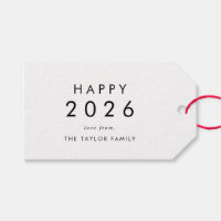 Chic Happy 2025 Nouvel An Famille Fêtes Tags cadea