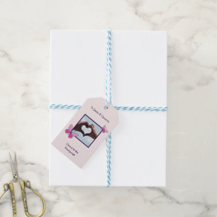 Étiquettes-cadeau Chic Heart Photo Félicitations aux jeunes mariés T