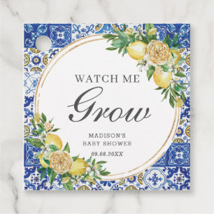 Étiquettes Cadeau Chic Lemon Green Watch Me Grow Baby shower