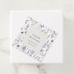 Étiquettes Cadeau Chic Lilac Purple Fleur sauvage Butterfly Business