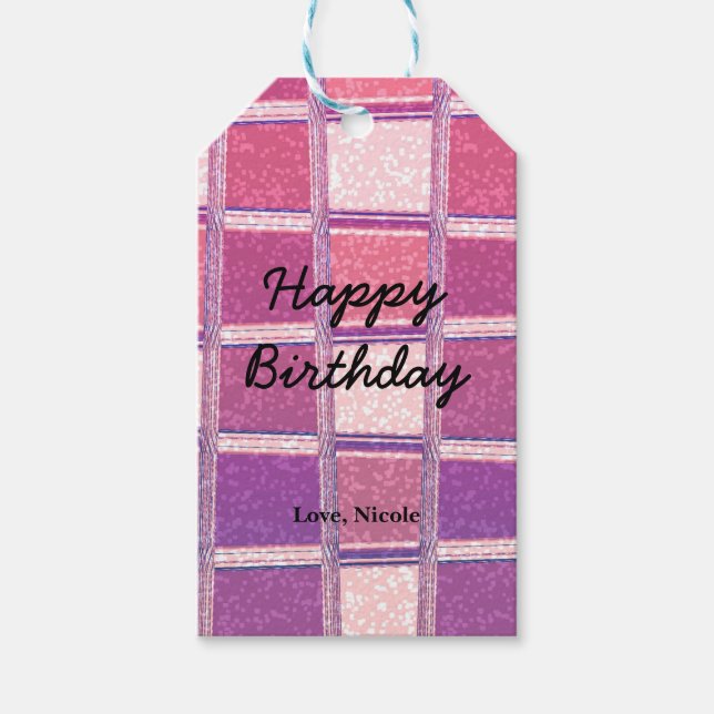 Étiquettes-cadeau Chic Moderne Chunky Pailleté Rose Violet Glamour (Devant)