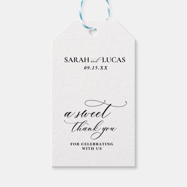 Étiquettes-cadeau Chic Moderne Design élégant Mariage élégant Merci (Devant)