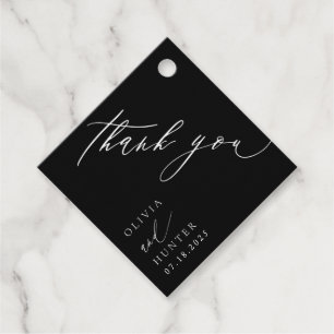 Étiquettes Cadeau Chic moderne Mariage noir & blanc