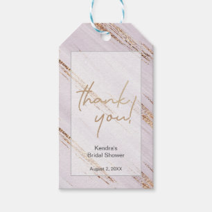 Étiquettes-cadeau Chic or mariée à être Nom Merci de douche nuptiale