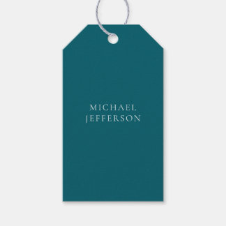 Étiquettes-cadeau Chic Plain Dark Teal Color Personalized Custom