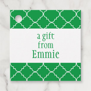 Étiquettes Cadeau Chic Quatrefoil Tags Cadeau personnalisé ou Favori