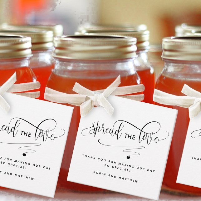 Étiquettes Cadeau Chic, Répandre l'Amour, Mariage rustique moderne (Créateur téléchargé)