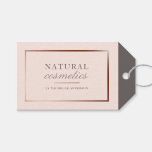 Étiquettes-cadeau Chic Rose Gold Foil & Blush Pink Cosmetics Naturel