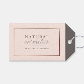 Étiquettes-cadeau Chic Rose Gold Foil & Blush Pink Cosmetics Naturel