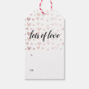 Étiquettes-cadeau Chic Rose Gold Lots of Love Valentine's Day