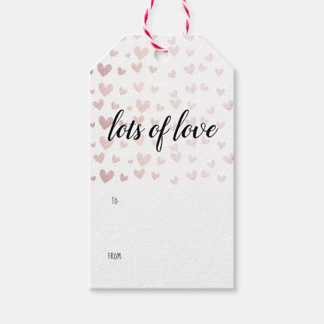 Étiquettes-cadeau Chic Rose Gold Lots of Love Valentine's Day (Devant)