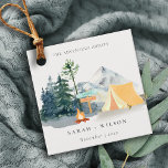 Étiquettes Cadeau Chic Rustic Pine Woods Camping Mariage de montagne<br><div class="desc">Pour toute autre personnalisation ou tout autre élément correspondant,  n'hésitez pas à me contacter à l'adresse yellowfebstudio@gmail.com</div>