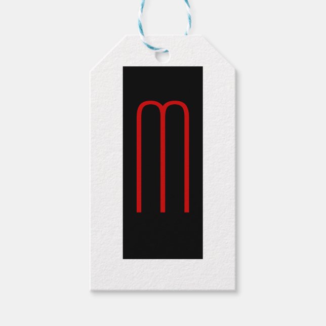 Étiquettes-cadeau Chic Unique Monogramme Noir Blanc Plaine Simple (Devant)