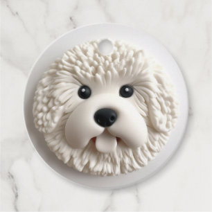Étiquettes Cadeau Chien Bichon Frise Inspiré 3D