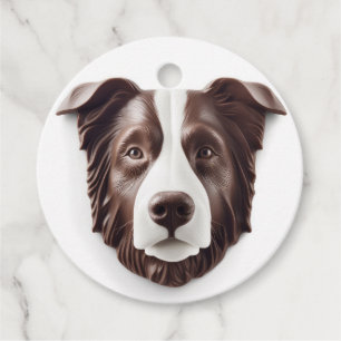 Étiquettes Cadeau Chien Border Collie Inspiré de la 3D