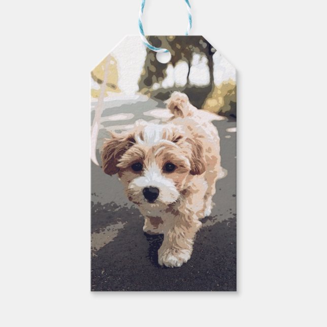 Étiquettes-cadeau Chien, Chien, Chiot, Pooing (Devant)