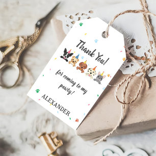 Étiquettes-cadeau Chien chiot fête d'anniversaire