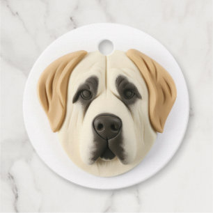 Étiquettes Cadeau Chien de berger anatolien inspiré de la 3D