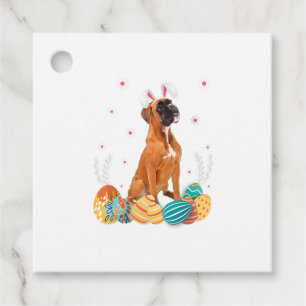 Étiquettes Cadeau Chien de boîte Bunny de Pâques Chien de chemise
