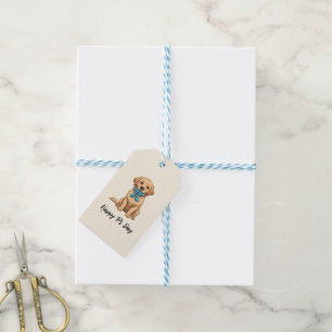 Étiquettes-cadeau Chien de la journée de Pi avec symbole Pi Bonne