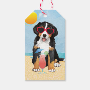 Étiquettes-cadeau Chien de montagne de Bernese d'été