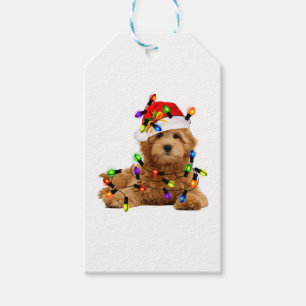Étiquettes-cadeau Chien de Père Noël Goldendoodle