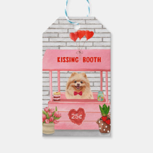 Étiquettes-cadeau Chien de Poméranie Valentine's Day Kissing Booth