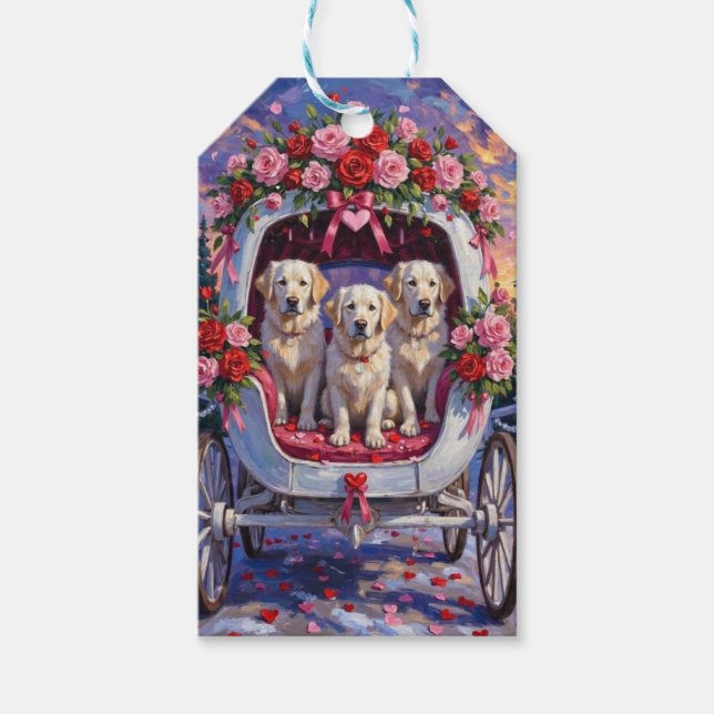 Étiquettes-cadeau Chien des Pyrénées pour la Saint-Valentin  (Devant)