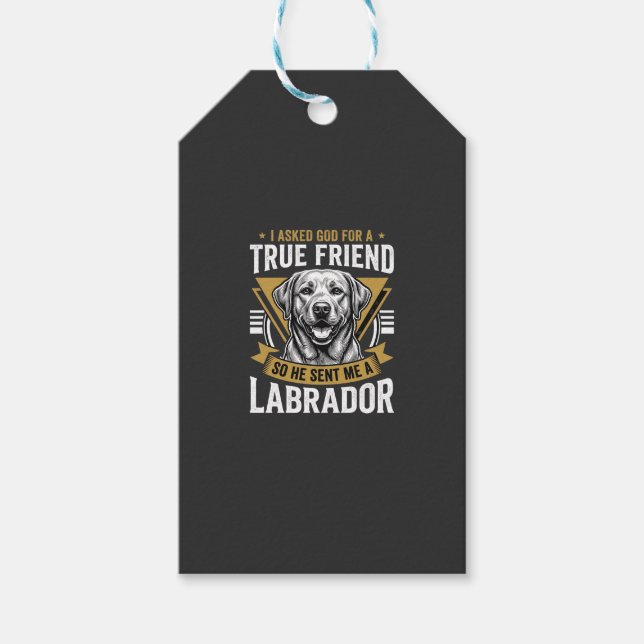 Étiquettes-cadeau Chien Labrador véritable ami (Devant)
