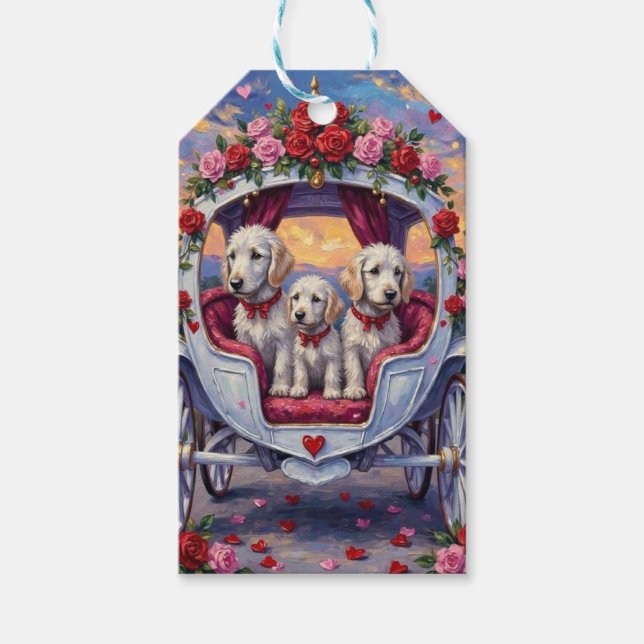 Étiquettes-cadeau Chien maltais Saint-Valentin  (Devant)