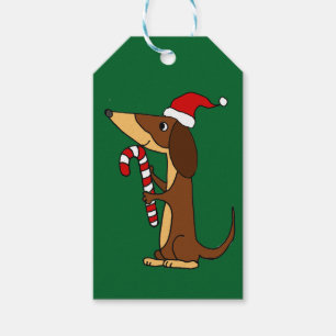 Étiquettes-cadeau Chien mignon de teckel dans la bande dessinée de