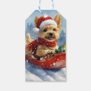 Étiquettes-cadeau Chien Terrier de la baie de Chesapeake dans un tra