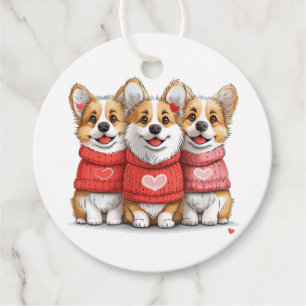 Étiquettes Cadeau Chiens Corgi Gallois de Pembroke de la Saint-Valen