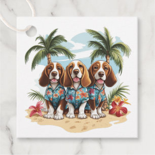 Étiquettes Cadeau Chiens de Basset Hound Chemises hawaïennes