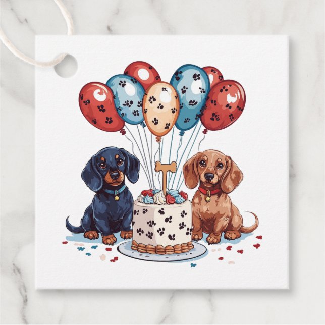 Étiquettes Cadeau Chiens de Dachshund (Devant)