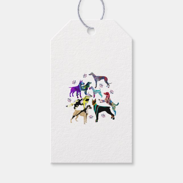 Étiquettes-cadeau Chiens et pattes (Devant)