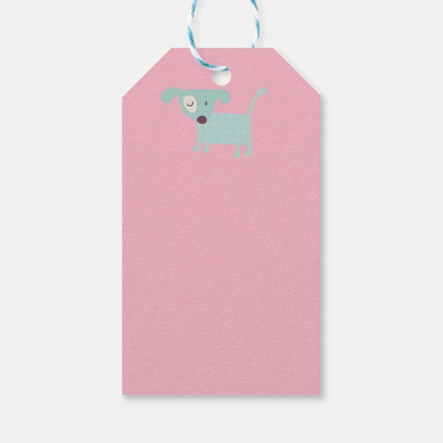 Étiquettes-cadeau Chiens, étoiles et fleurs (Dos)