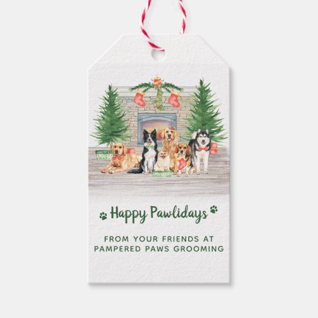 Étiquettes-cadeau Chiens mignons Animaux de compagnie Amoureux des c (Devant)