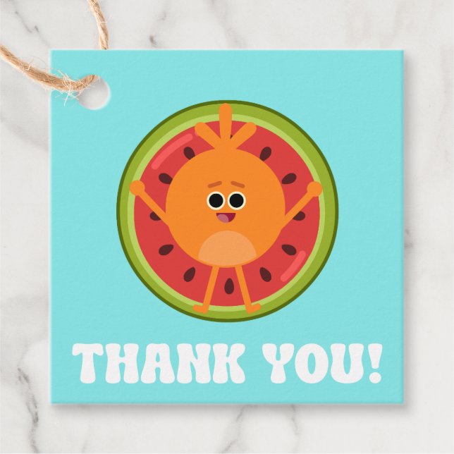 Étiquettes Cadeau Chiffres de bosses Merci d'été (Devant)