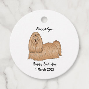Étiquettes Cadeau Chih tzu long cheveux dessin de chien