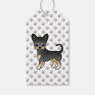 Étiquettes-cadeau Chihuahua à poil lisse noir et feu Chien & Pattes