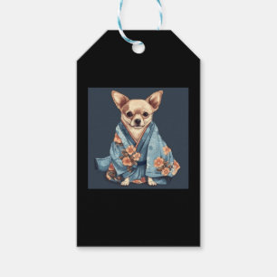 Étiquettes-cadeau Chihuahua Cute Chig En Japonais Kimono Robe Illumi