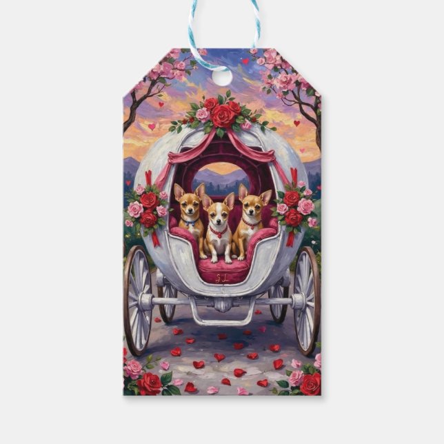 Étiquettes-cadeau Chihuahua Dog Valentine's Day (Devant)
