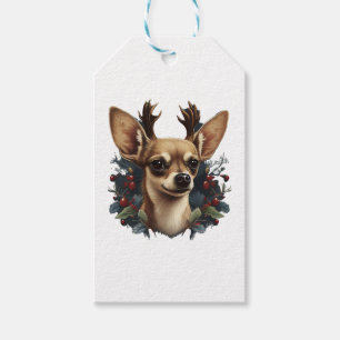 Étiquettes-cadeau Chihuahua Joyeux Noël X-Mas Tree Cute