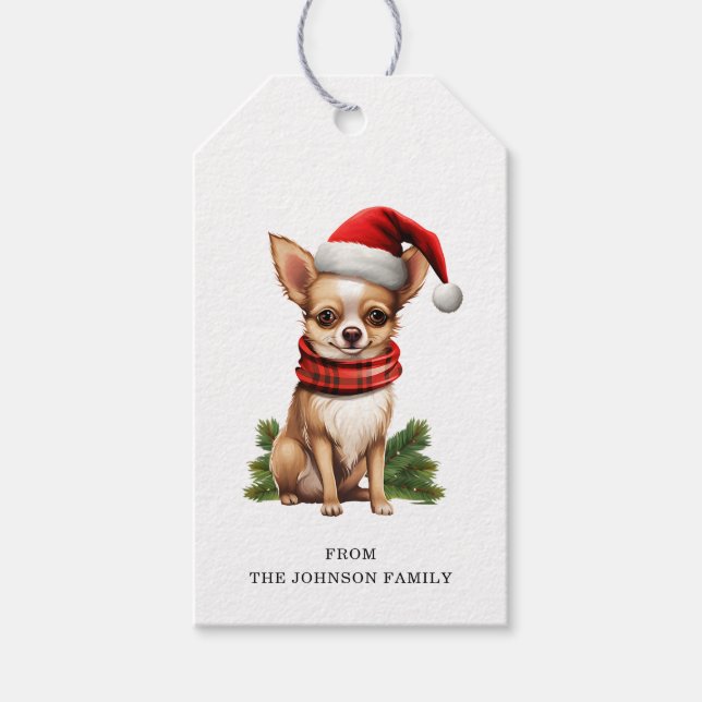 Étiquettes-cadeau Chihuahua Tags Cadeaux personnalisés (Devant)