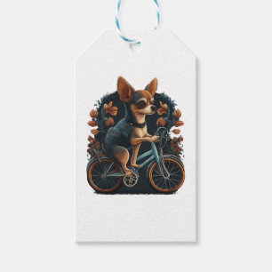 Étiquettes-cadeau Chihuahua Vélo Bicyclette Chien Cyclisme