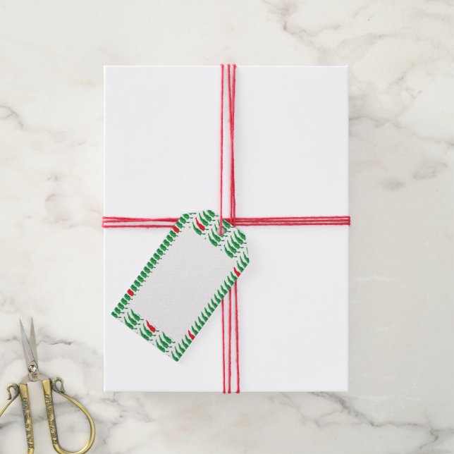 Étiquettes-cadeau Chili Motif Pepper (Avec de la ficelle)