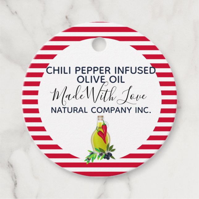 Étiquettes Cadeau Chili Pepper Huile d'olive produits maison étiquet (Devant)